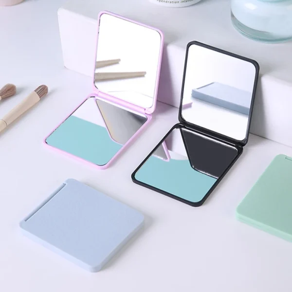 Plastic Folding Mirror Pocket Mini Portable Makeup Mirrors Travel Hand Small Mirror Vanity Foldable Compact Cosmetics Tools 4
