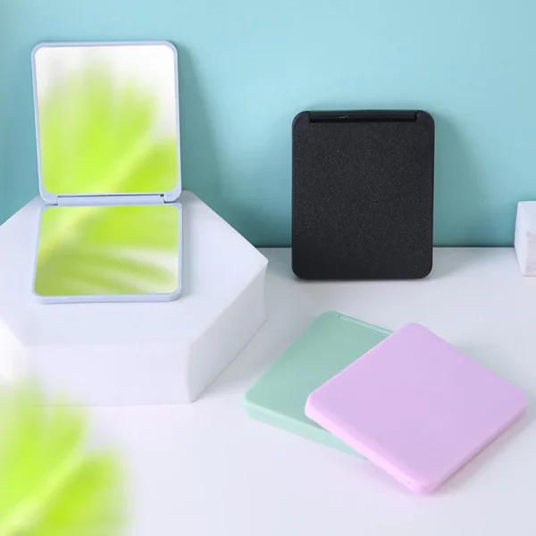 Plastic Folding Mirror Pocket Mini Portable Makeup Mirrors Travel Hand Small Mirror Vanity Foldable Compact Cosmetics Tools 5
