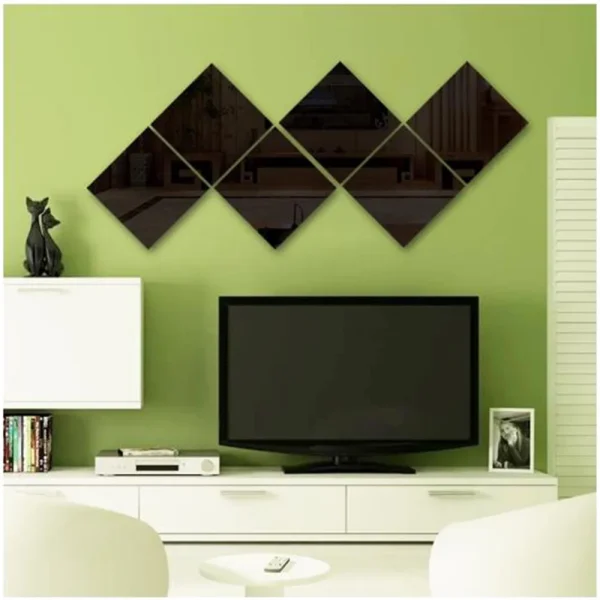 Square Mirror 3D Decorative Wall Mirror DIY For Living Room Bedroom Self-Adhesive Acrylic Wall Decals Setting Wall Decoration 4
