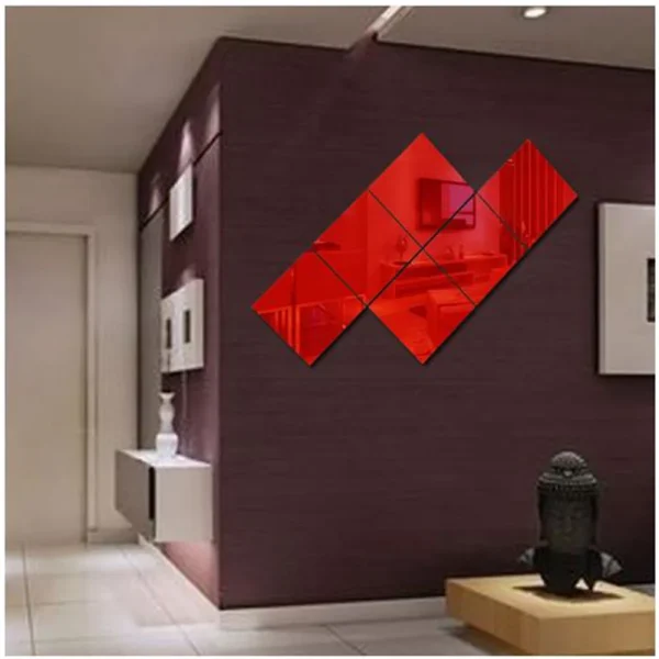 Square Mirror 3D Decorative Wall Mirror DIY For Living Room Bedroom Self-Adhesive Acrylic Wall Decals Setting Wall Decoration 5