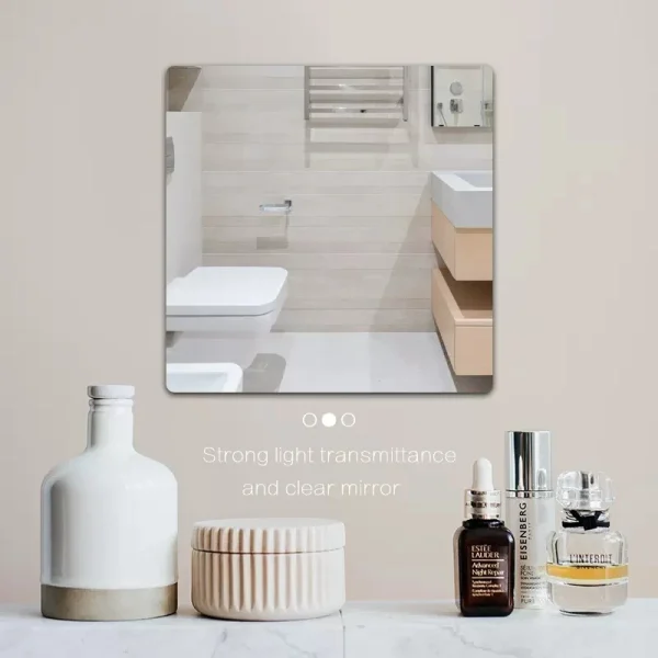 Self Adhesive Acrylic Mirror Flexible Waterproof Stickers Tiles for DIY Art Door Wardrobe Wall Bathroom Decor Home Mirrors Decal 2