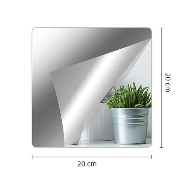 Self Adhesive Acrylic Mirror Flexible Waterproof Stickers Tiles for DIY Art Door Wardrobe Wall Bathroom Decor Home Mirrors Decal 4