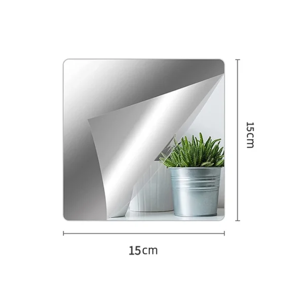 Self Adhesive Acrylic Mirror Flexible Waterproof Stickers Tiles for DIY Art Door Wardrobe Wall Bathroom Decor Home Mirrors Decal 5