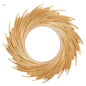 Sun Shape Decorative Mirror Room Background Wall Decorative Mirror Rattan Innovative Art Decoration Round Makeup Mirror 1
