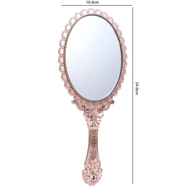 High Definition Handheld Mirror Pattern Handle Odorless Carved Small Mirror Easy to Carry Portable Dressing Mirror Desktop 6
