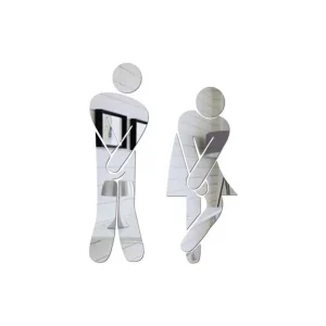1Pcs Removable Cute Man Woman Washroom Toilet WC Wall Sticker Family DIY Decor Mirror Sticker Home Decor for Bathroom 1