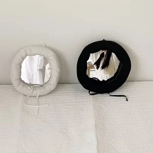 Round Cotton Makeup Mirrow Bathroom Korean Wall Hanging Mirror Home Bedroom Bathroom Irregular Makeup Mirror Decorative 1
