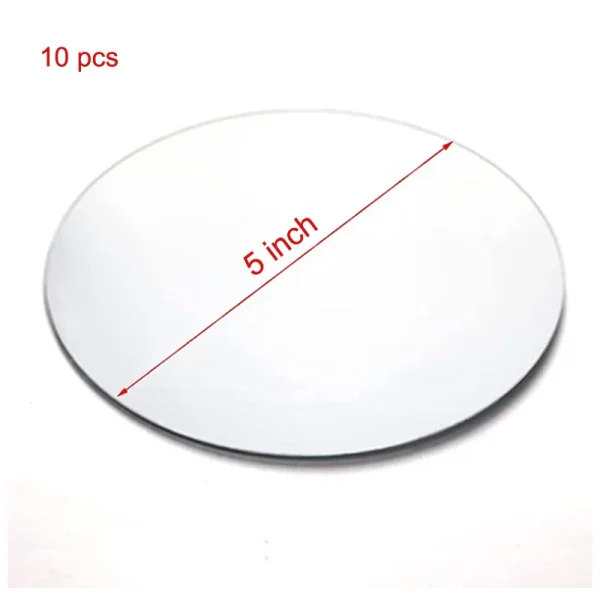 10 Pcs 2mm Thick Decorative Mirrors Round 3D Acrylic Mirror Wall Sticker DIY Bathroom Home Decoration Travel Vanity Mirror 3