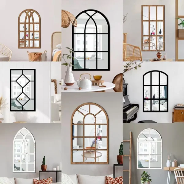 3D Imitation Window Arch Design Acrylic Mirror Wall Sticker Self-adhesive Home Living Room Background Art Wall Decor Stickers 2
