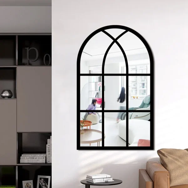 3D Imitation Window Arch Design Acrylic Mirror Wall Sticker Self-adhesive Home Living Room Background Art Wall Decor Stickers 3