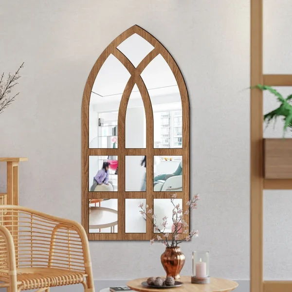3D Imitation Window Arch Design Acrylic Mirror Wall Sticker Self-adhesive Home Living Room Background Art Wall Decor Stickers 4