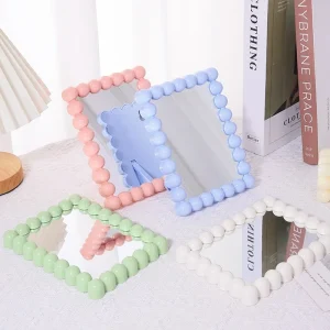 Candy Flower Makeup Mirror Bedroom High Appearance Level Creative Folding Mirror Upright Portable High-end Dressing Mirror New 1