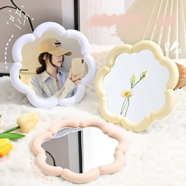 Candy Flower Makeup Mirror Bedroom High Appearance Level Creative Folding Mirror Upright Portable High-end Dressing Mirror New 2