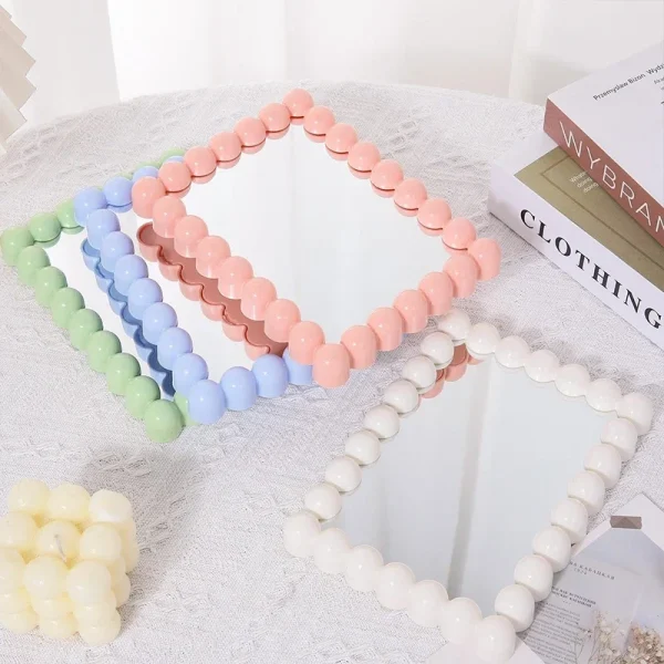 Candy Flower Makeup Mirror Bedroom High Appearance Level Creative Folding Mirror Upright Portable High-end Dressing Mirror New 3