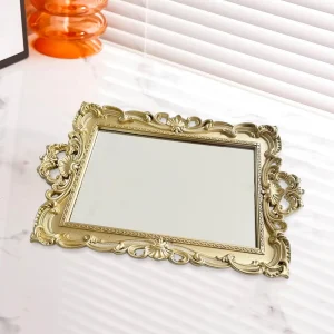 Makeup Mirror Decorative Mirror Tray Table Desk Decor Wall Mounted Mirror Vintage Mirror for Vanity Dresser Barber Shops 1