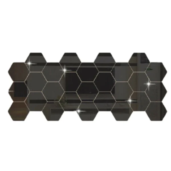 12pcs Hexagonal 3D Mirror Wall Sticker Multiple Colors Plastic Self-adhesive Mirror Stickers DIY Landscaping Decoration Product 4