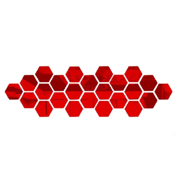 12pcs Hexagonal 3D Mirror Wall Sticker Multiple Colors Plastic Self-adhesive Mirror Stickers DIY Landscaping Decoration Product 6