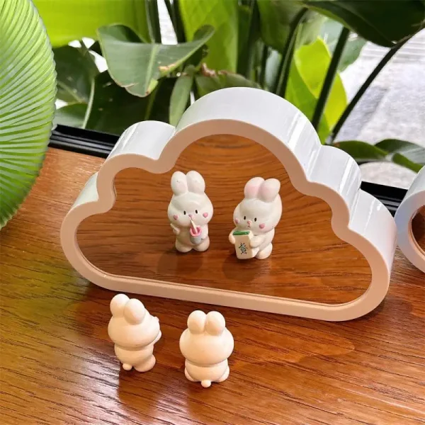 DAY Tulip Clouds Mirror Night Light Birthday Gift Valentine's Day Holiday Gift Mirror Night Light 2-in-1 Decorative Lamps 3