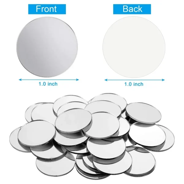 100pcs Small Round Mirrors Acrylic Round Mirror DIY Handicrafts 50mm 25mm Mirrors Room Decoration Mirrors For Craft 6