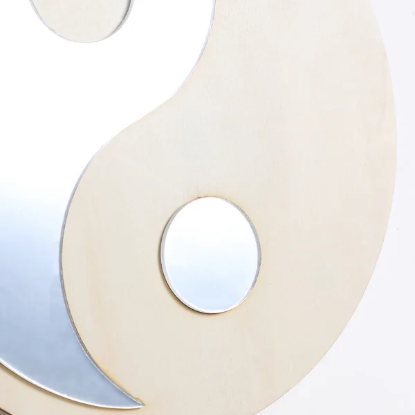 Wooden Mirror Home Decor Boho Wall Mirrors for Living Room Bedroom Tai Chi Yin Yang Wood Mirrors Room House Feng Shui Decoration 5