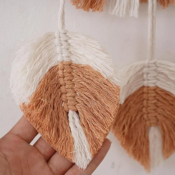 Macrame Hanging Wall Mirror, Boho Fringe Round Handmade Decorative Acrylic Mirror for Apartment Living Room Bedroom Home Decor 6