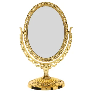 Double Sided Vintage Rotating Makeup Mirror Elegant Desk Mirror Swivel Vanity Mirror Home Decor Tabletop Mirror Bedroom 1