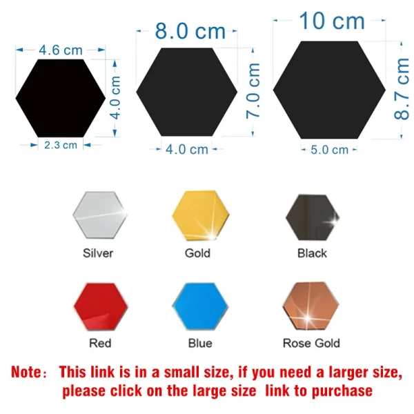 12Pcs 3D Mirror Wall Sticker DIY Hexagon Shape wall sticker Removable Living-Room Decal Art Ornaments For Home adesivo de parede 4