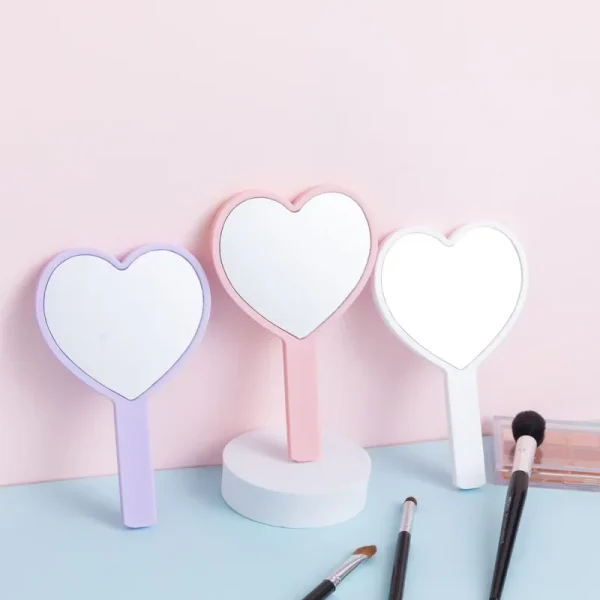 Eyelash Extension Heart-Shaped Handheld Mirrors Travel Portable Makeup Mirrors with Handle Square Cosmetic Mirror Salon Supplies 5
