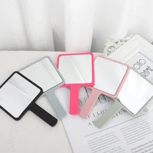 Eyelash Extensions Handheld Mirror Custom Logo Square Shape SPA Salon Personalized Compact Makeup Mirrors With Handle 1