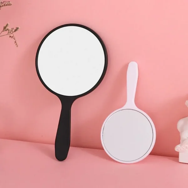 Creative Small Round Handheld Mirror With Handle Anti-fall Makeup Mirror Hand Compact Mirror for Women Home Decor 4