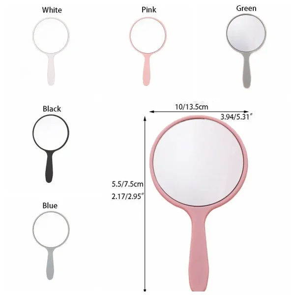 Creative Small Round Handheld Mirror With Handle Anti-fall Makeup Mirror Hand Compact Mirror for Women Home Decor 6