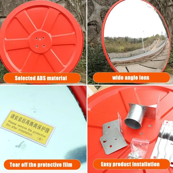 Professional Convex Mirrory Safety Traffic Driveway Curved Convex Security Curved Wide Angle Indoor Interior Corner Mirror 4