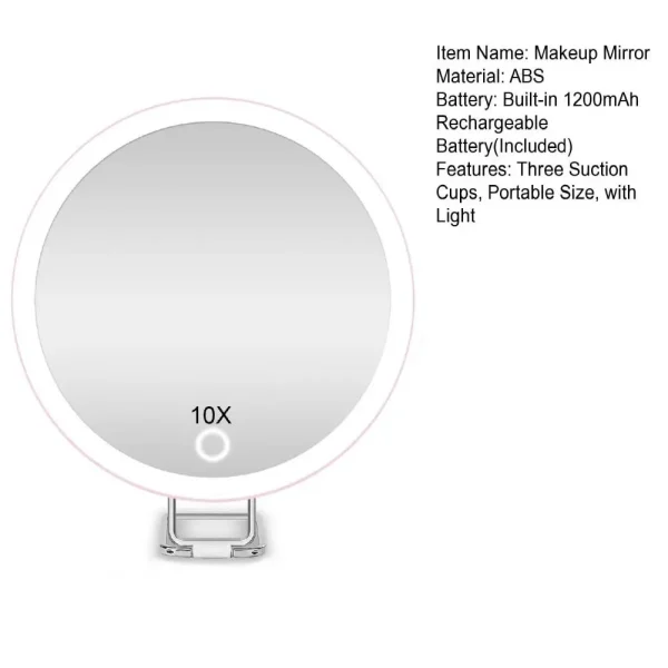 10/20/30X Magnifying Mirror With LED Light Tweezers 360 Degrees Rotary Wall Hanging Desktop Magnified Makeup Vanity Mirror Home 5