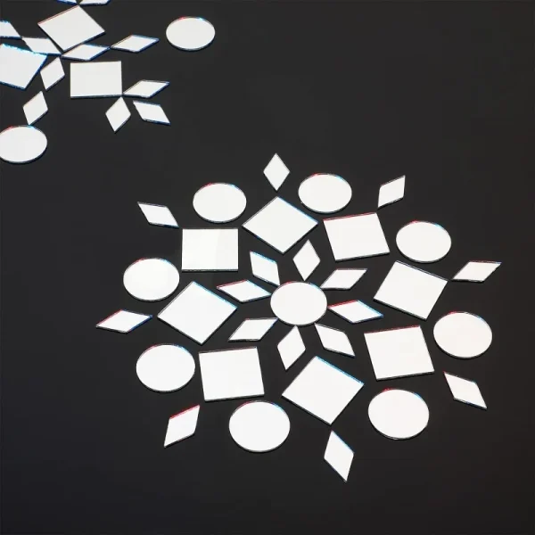 300 pieces 3 shapes Mirror Mosaic tiles Round Diamond Square Mini Mosaic mirror DIY craft mirror Decorative Glass mirror for pro 4