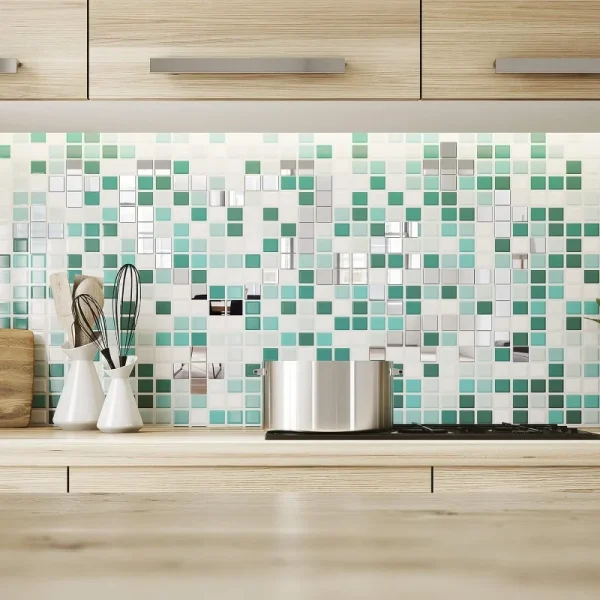 300 pieces 3 shapes Mirror Mosaic tiles Round Diamond Square Mini Mosaic mirror DIY craft mirror Decorative Glass mirror for pro 6