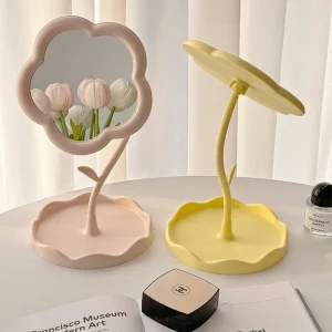 Desktop Makeup Mirror Dormitory Bedroom Rotating Make Up Mirror Sunflower Shaped Looking Glass Home Decoration Dressing Glass 1