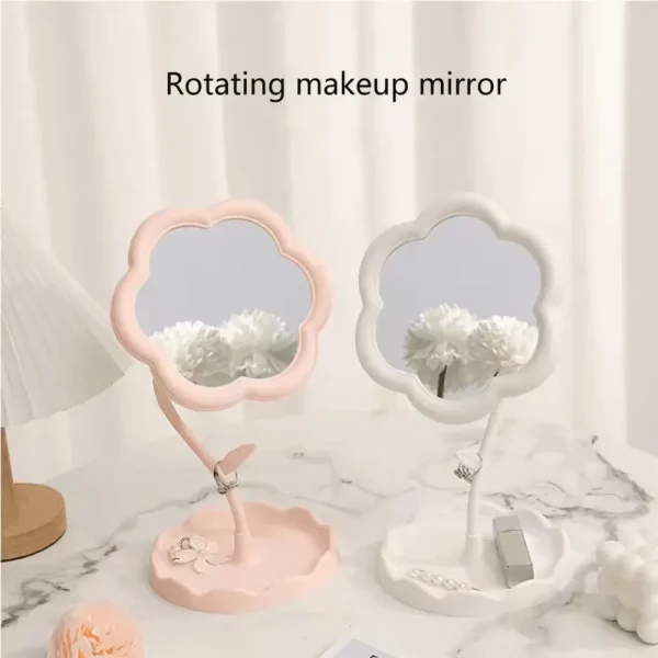 Desktop Makeup Mirror Dormitory Bedroom Rotating Make Up Mirror Sunflower Shaped Looking Glass Home Decoration Dressing Glass 3
