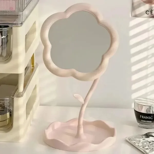 Desktop Makeup Mirror Dormitory Bedroom Rotating Make Up Mirror Sunflower Shaped Looking Glass Home Decoration Dressing Glass 5