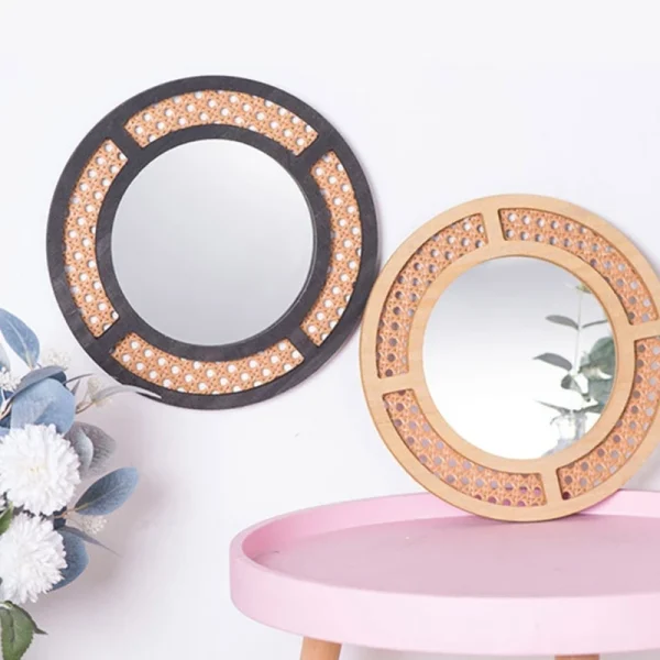 Bohemian Rattans Round Mirrored Bedroom Living Room Decoratins Hangings Mirrored 4