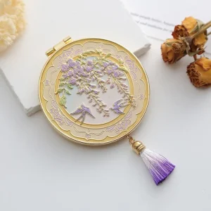 Chinese Style Metal Makeup Mirror Folding Portable Cosmetic Mirror Creative Exquisite Handheld Mirror Student 1
