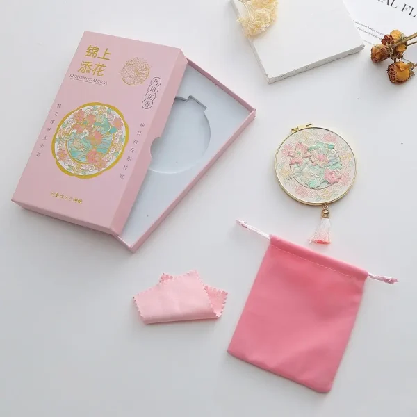 Chinese Style Metal Makeup Mirror Folding Portable Cosmetic Mirror Creative Exquisite Handheld Mirror Student 2