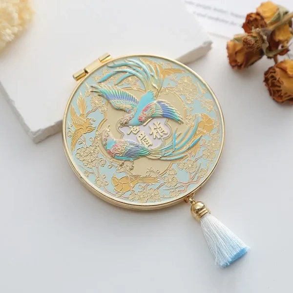 Chinese Style Metal Makeup Mirror Folding Portable Cosmetic Mirror Creative Exquisite Handheld Mirror Student 3