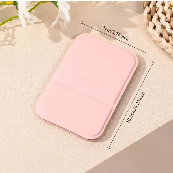 Desktop Makeup Mirror Solid Color PU Leather Simple Portable Handheld Makeup Mirror Foldable Student Compact Cute Pocket Mirror 6