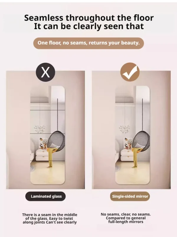 Household Acrylic 3D Mirror Wall Stickers Self-adhesive Punch-free Full-length Mirror Flexible DIY Art Living Room Decoration 5