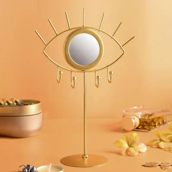 Gold Eye Table Mirror  Makeup Mirrors Boho Home Decor Living Room Decoration Bedroom Cosmetic Dressing Tabletop Mirror Evil Eye 3