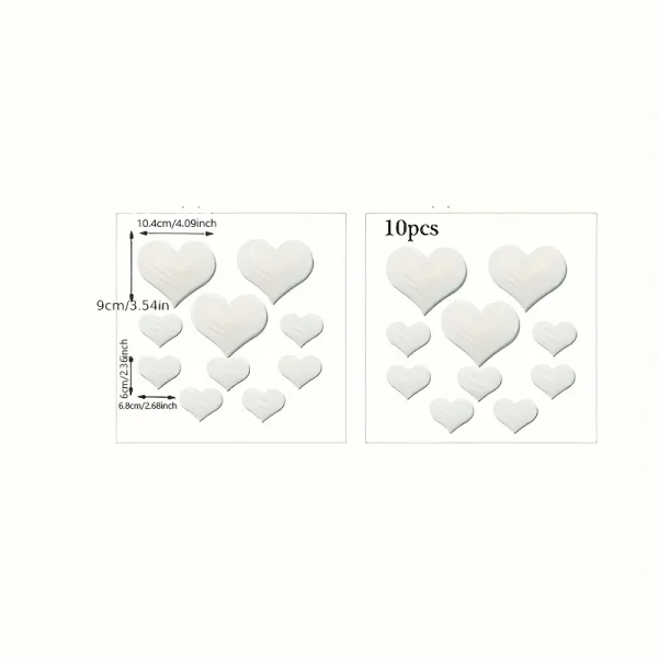 10PCS Mural Decal 3D Mirror Wall Sticker Love Heart Removable Stickers Livingroom Decoration Wall 3