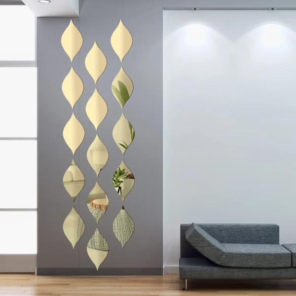 6/10/12Pcs Water Droplet Shape Acrylic Mirror Wall Stickers mounted Self-adhesive Mirror Household Bathroom Makeup Decorative 1