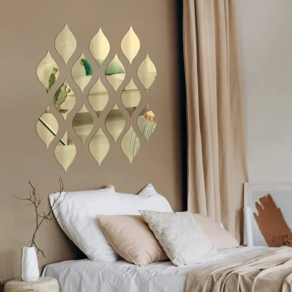 6/10/12Pcs Water Droplet Shape Acrylic Mirror Wall Stickers mounted Self-adhesive Mirror Household Bathroom Makeup Decorative 5