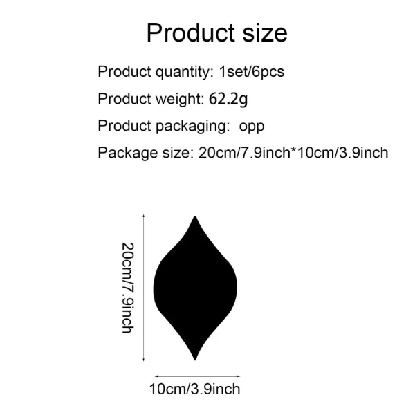 6/10/12Pcs Water Droplet Shape Acrylic Mirror Wall Stickers mounted Self-adhesive Mirror Household Bathroom Makeup Decorative 6