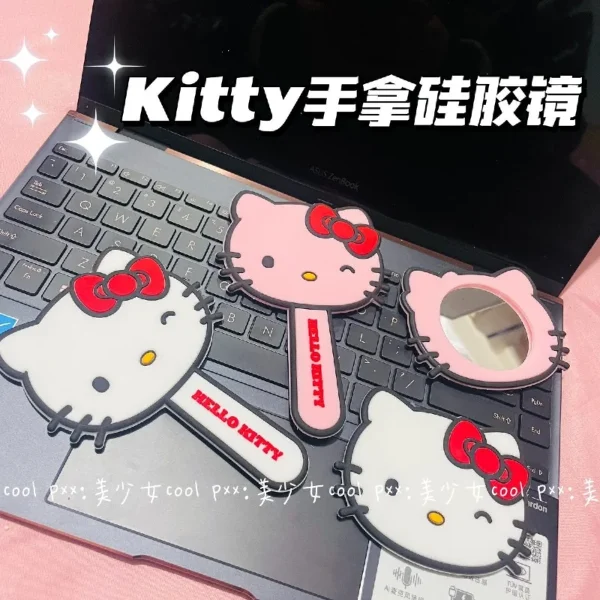 Hello Kitty Silicone Small Mirror Classic Cartoon Single Sided Body Mirror Portable Cute Decorative Mirror 1